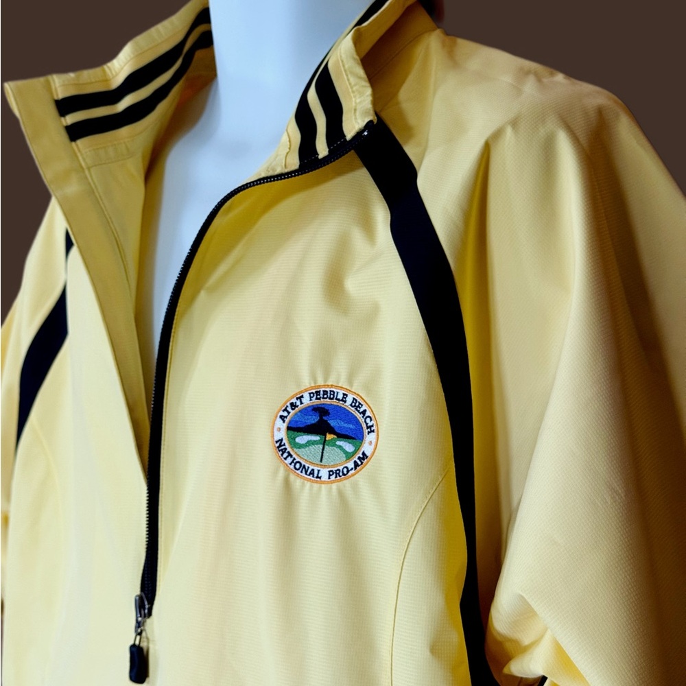 Cutter & Buck: Pebble Beach Yellow and Black Zip-up Windbreaker (NWT) - Picture 3 of 8